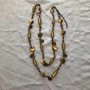 Long Chartreuse Bead Necklace